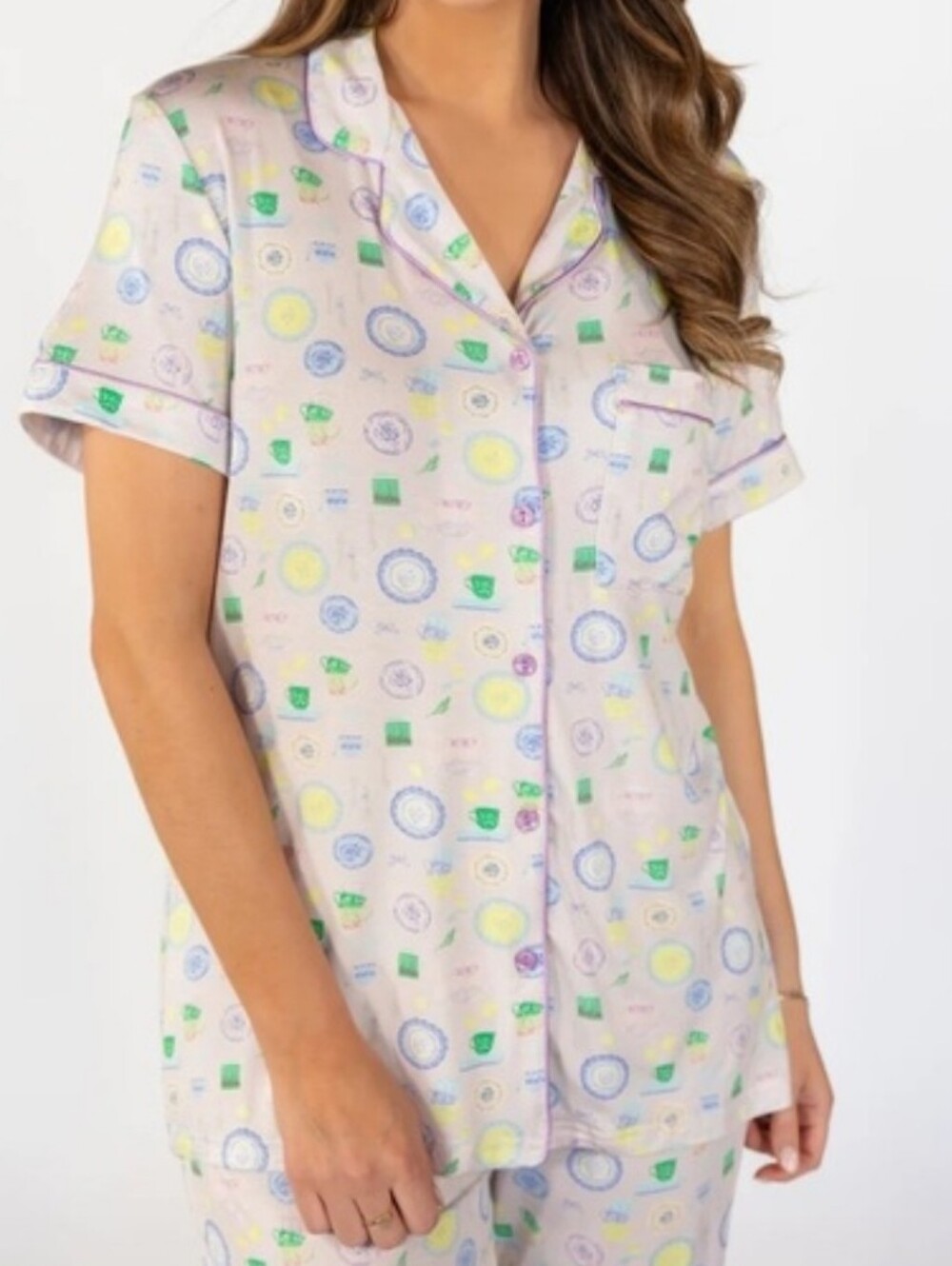 In My Sundays Short Sleeve & Pants Tea Time Pajama Set